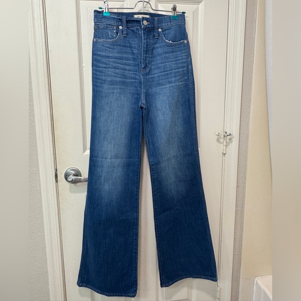 Madewell Women's Wide-Leg Flare Jeans in Medium Blue Wash